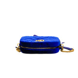 thumbnail GG Marmont Camera Bag in Velvet blue ghw