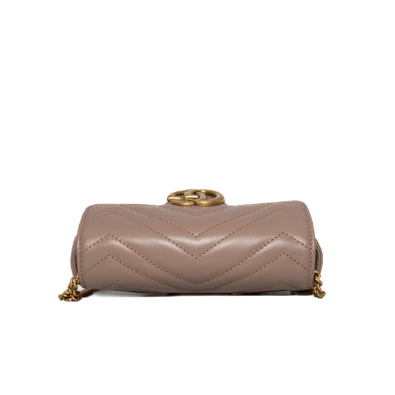 GG Supermini Marmont Matelasse Dusty Pink GHW - L'UXE LINK