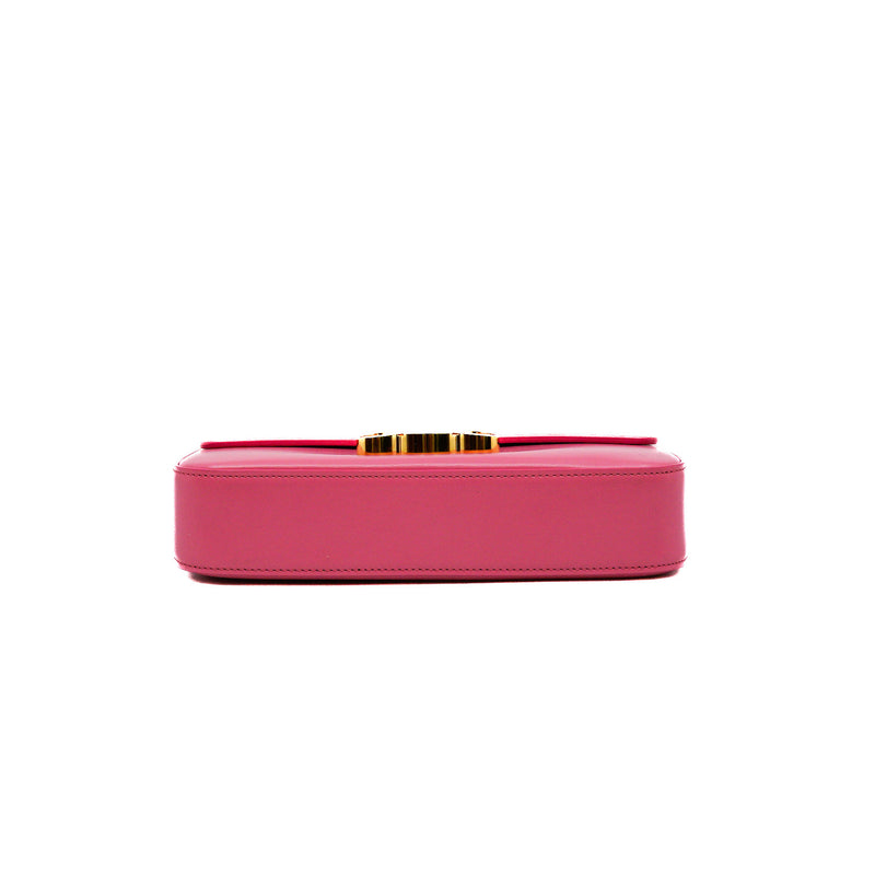 Shoulder Bag Claude In Shiny Calfskin Rose - L'UXE LINK