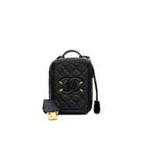 thumbnail small CC filigree vertical vanity case in black caviar 2862XXXX GHW