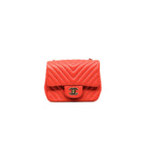thumbnail mini square in lambskin orange pink ghw seri 24