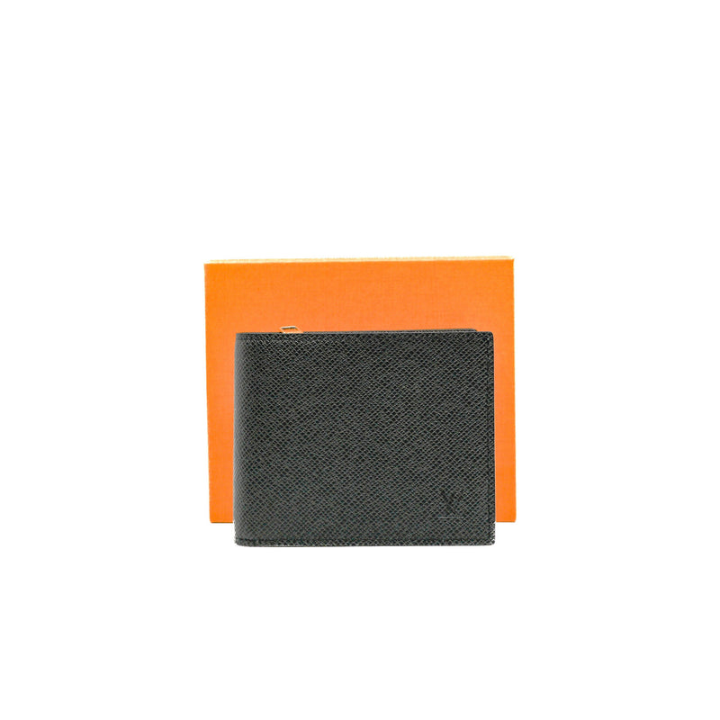Amerigo Wallet In Black Taiga Cowhide Leather PHW - L'UXE LINK
