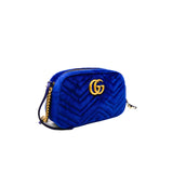 thumbnail GG Marmont Camera Bag in Velvet blue ghw