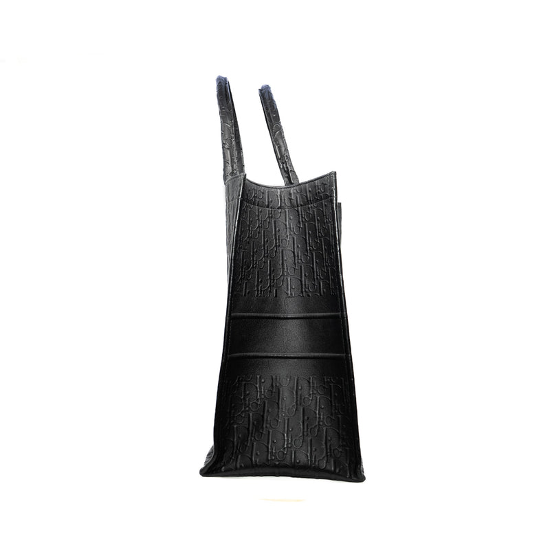 large book tote in calfskin black
