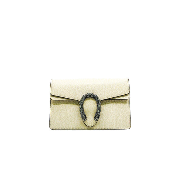 Mini Dionysus Super White Leather Shoulder Bag PHW