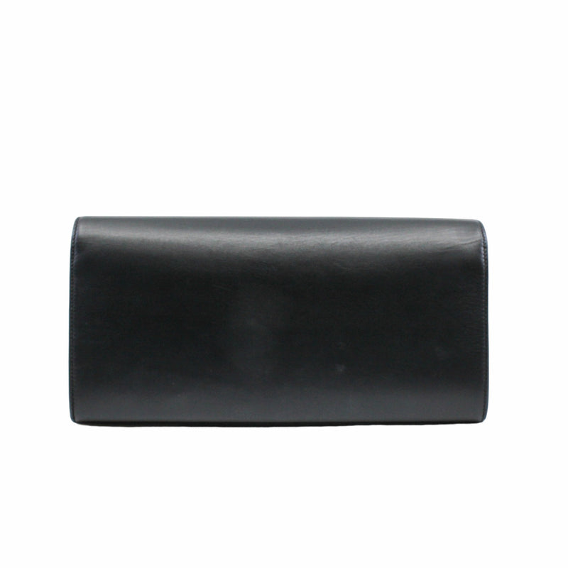 clutch leather black  ghw - L'UXE LINK
