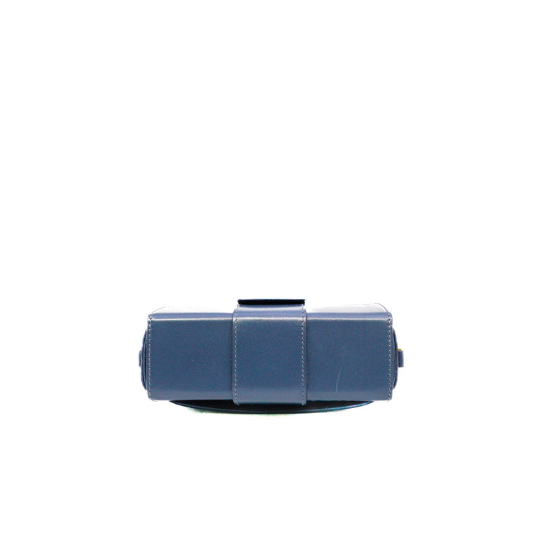 montaigne box mini navy with wide strap leather