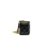 thumbnail long vanity case with black heart chain in lambskin black ghw