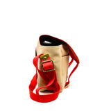 thumbnail pm antigua buzzes messenger bag in beige/red fabric ghw