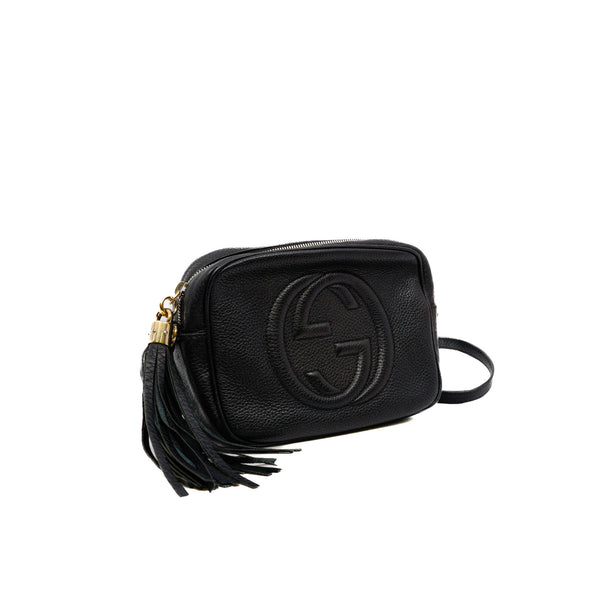 Soho Disco Small Black Calfskin Crossbody Bag - L'UXE LINK