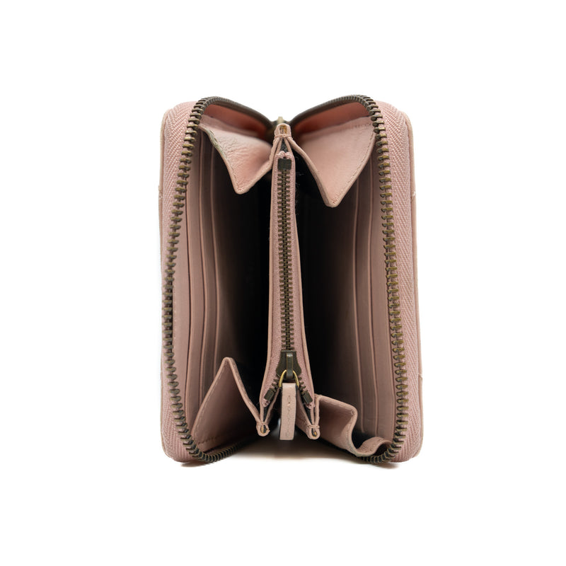 Zippy Compact Wallet Pink Leather GHW - L'UXE LINK