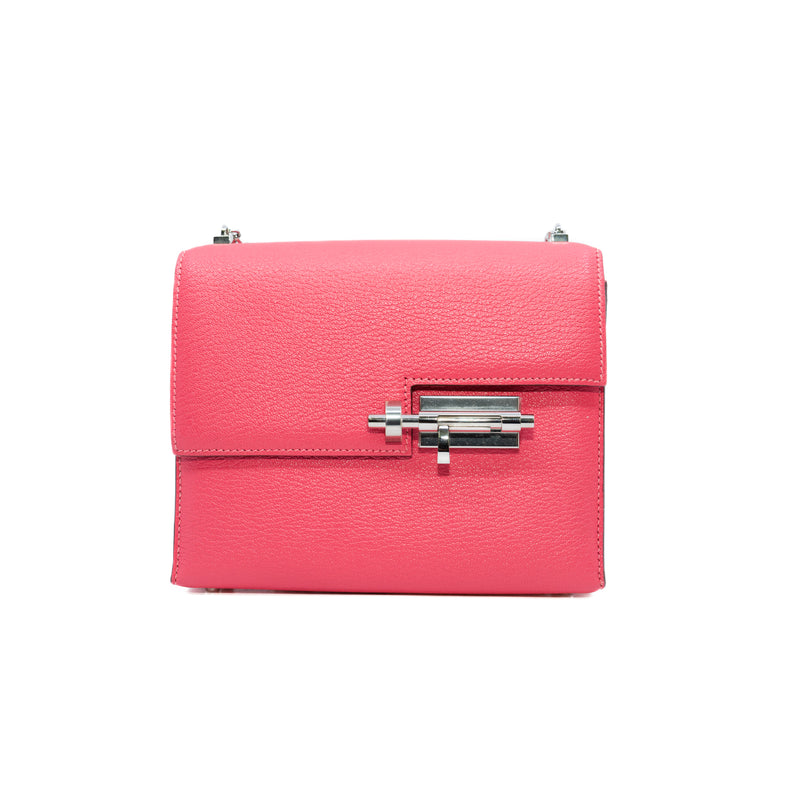 Verrou Chaine Mini Bag in Chevre Mysore 8W Rose Azalee Phw Stamp A - L'UXE LINK