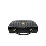 thumbnail large trendy chevron coco handle in black calfskin ghw seri24