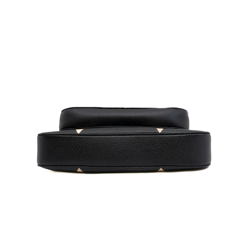 multi pochette black&white leather