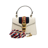 thumbnail small sylvie with top handle in white leather ghw
