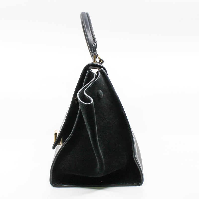 Trapeze black crocodile embossed ghw