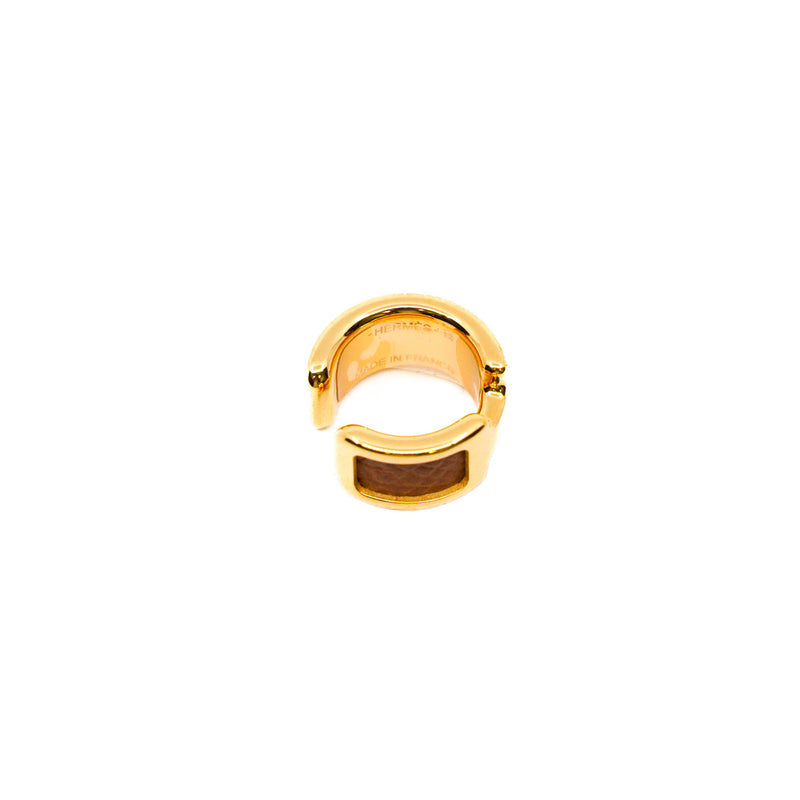 olympe ear cuff epsom leather gold colour - L'UXE LINK