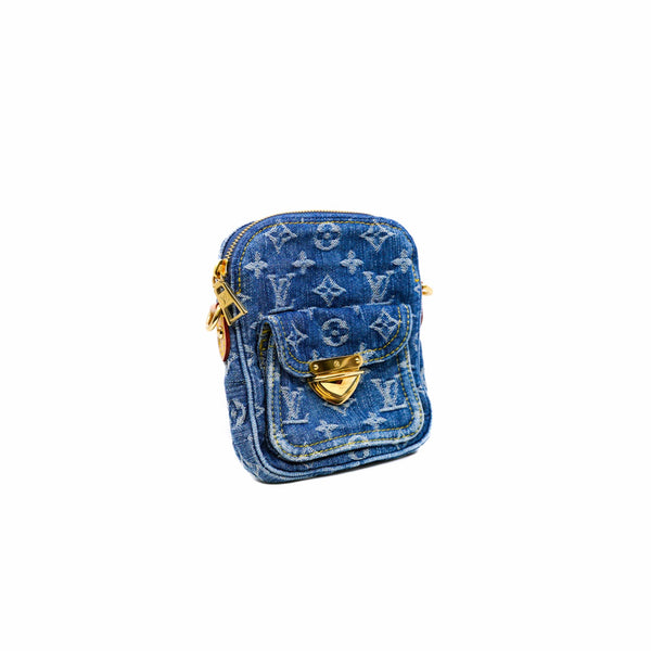 bolsa fairfax pochette in monograma denim ghw microchip