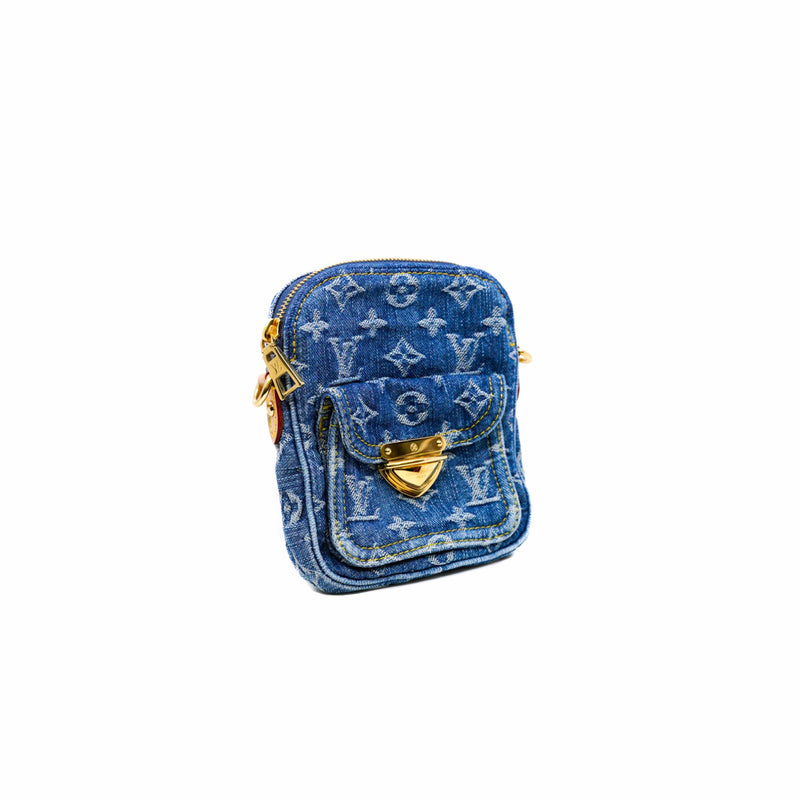 bolsa fairfax pochette in monograma denim ghw microchip