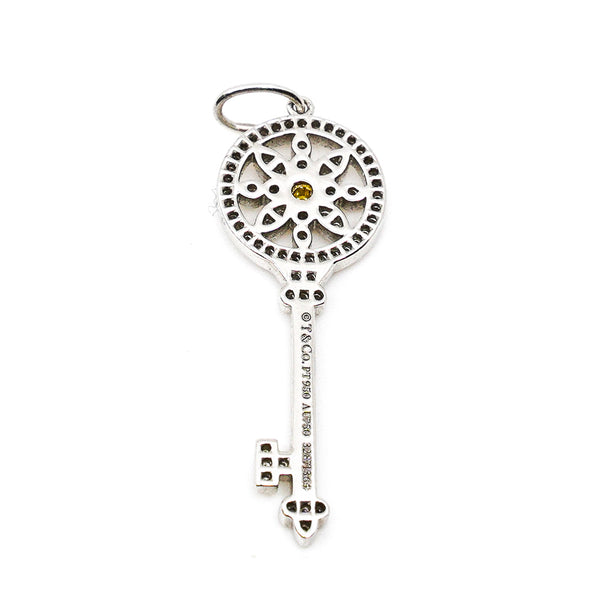 Round Kaleidoscope Key diamond/yellow Pendant in pt950/au750