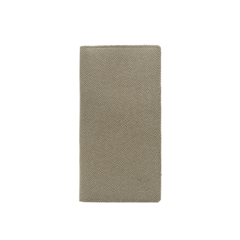 Taiga Leather Brazza Grey Long Wallet - L'UXE LINK