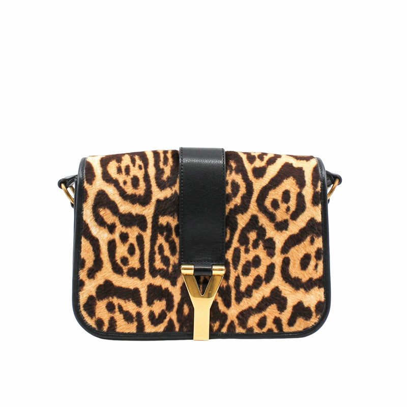 ysl flap bag leopard point fur with strap L UXE LINK
