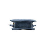 thumbnail mini star crossbody bag in blue denim with pearl GHW