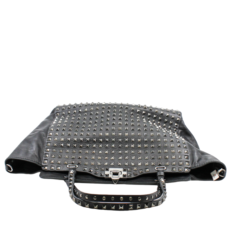 Studded Rockstud Tote Black - L'UXE LINK