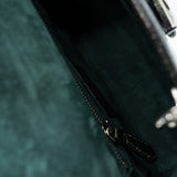 thumbnail mini lady dior in dark green ccd with diamonds buckle phw 2018