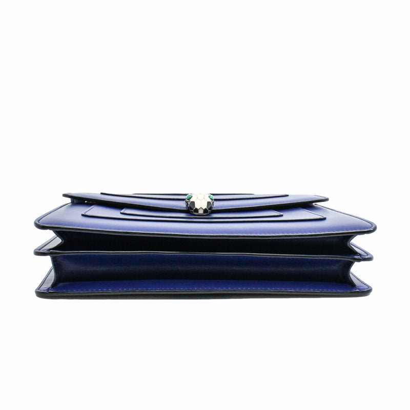 SERPENTI DOUBLE FLAP CHAIN BAG DARK BLUE GHW - L'UXE LINK