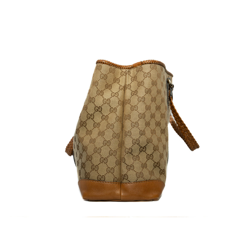 GG In Brown/Beige Canvas/Leather Marrakech Tote Bag GHW - L'UXE LINK
