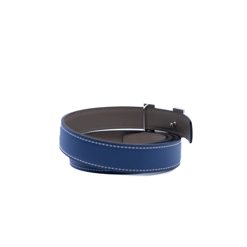 Mini Constance Belt Buckle & Reversible Leather Blue/Grey Strap 24 mm Size 85 PHW - L'UXE LINK