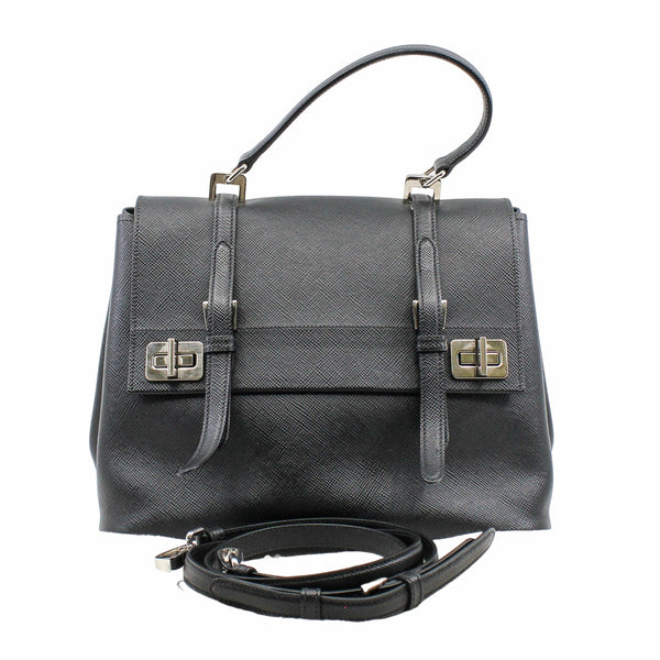 Vitello Lux Flap Bag Black PHW - L'UXE LINK