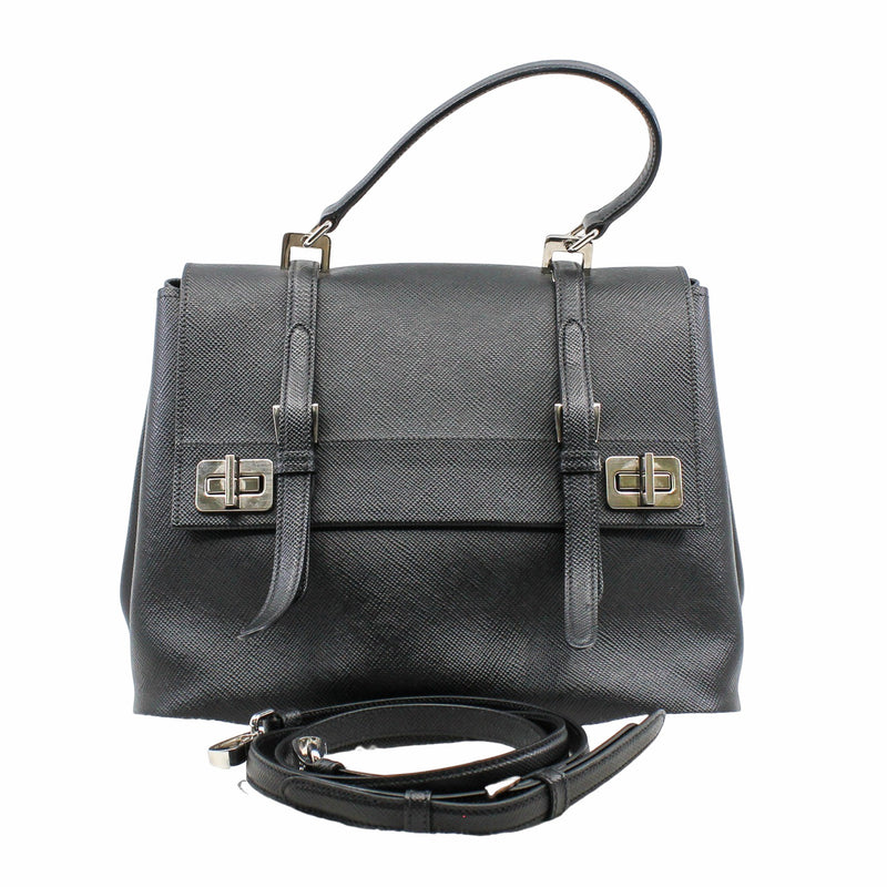 Vitello Lux Flap Bag Black PHW - L'UXE LINK