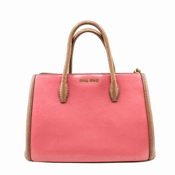 tote bag pink mix brown ghw - L'UXE LINK