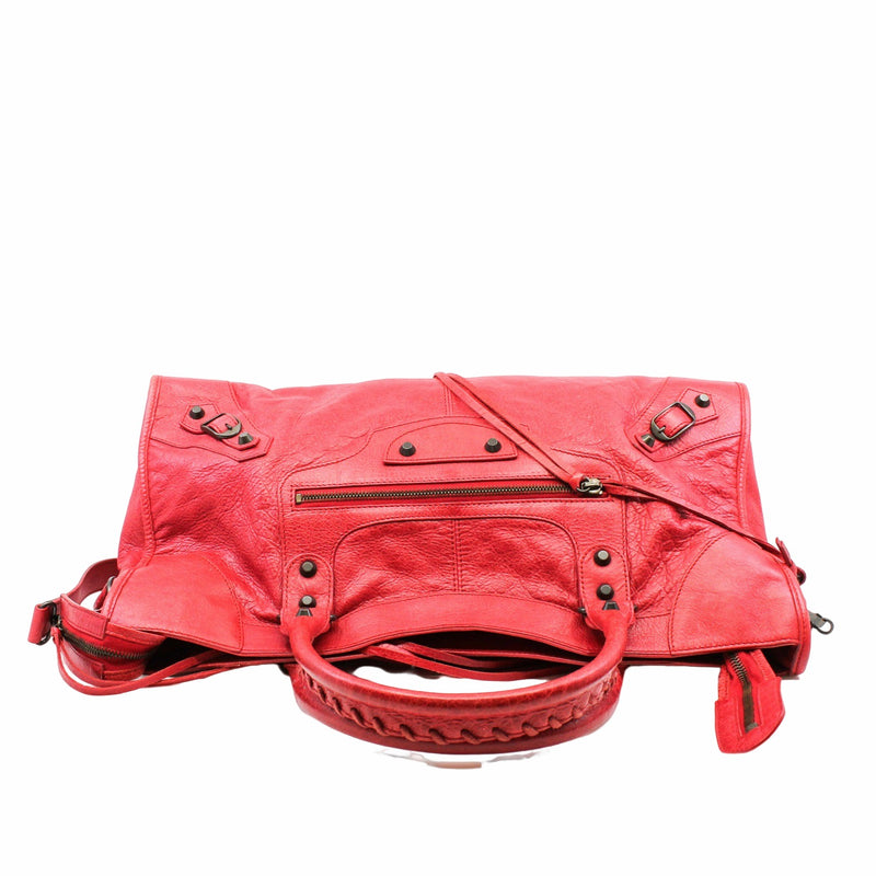 CITY HANDBAG LEATHER red - L'UXE LINK