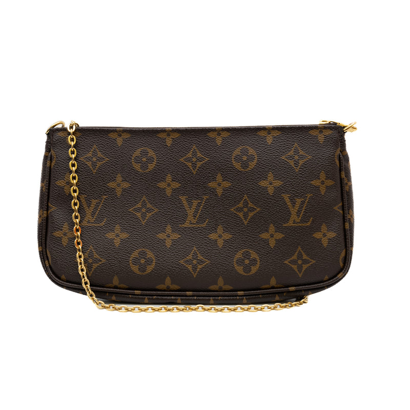 Multi Pochette Accessoires with khaki strap in monogram ghw 2022+