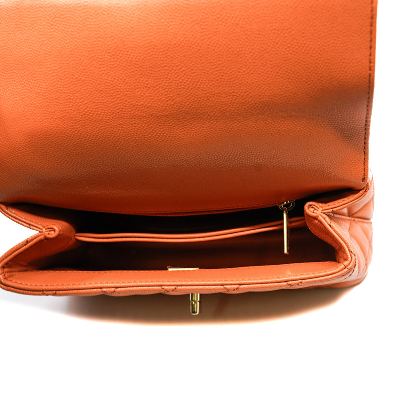 medium coco handle in orange caviar rghw
