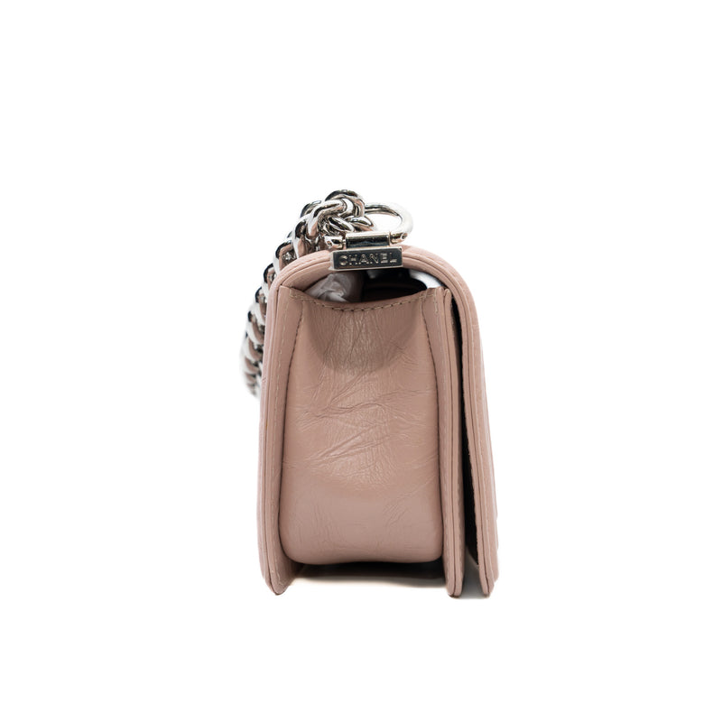 small leboy light pink chevron aged calfskin seri 25 phw - L'UXE LINK