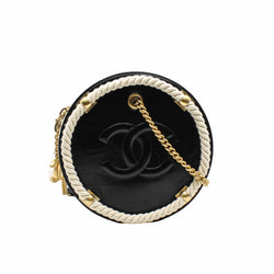 round side bag black with tweed  ghw seri 27