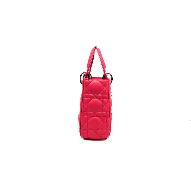 lady dior mini in hotpink lambskin phw