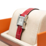thumbnail heure H watch 25mm small model in red ccd with diamond