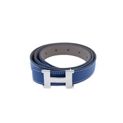 Mini Constance Belt Buckle & Reversible Leather Blue/Grey Strap 24 mm Size 85 PHW - L'UXE LINK