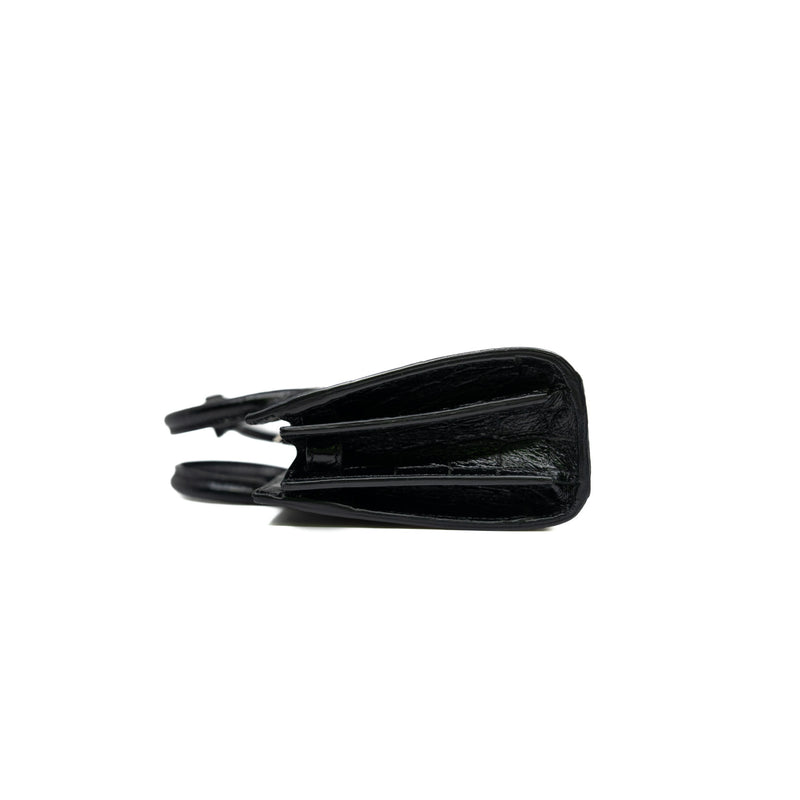 Nano Sac De Jour Toy Black Croc Embossed Leather Bag PHW