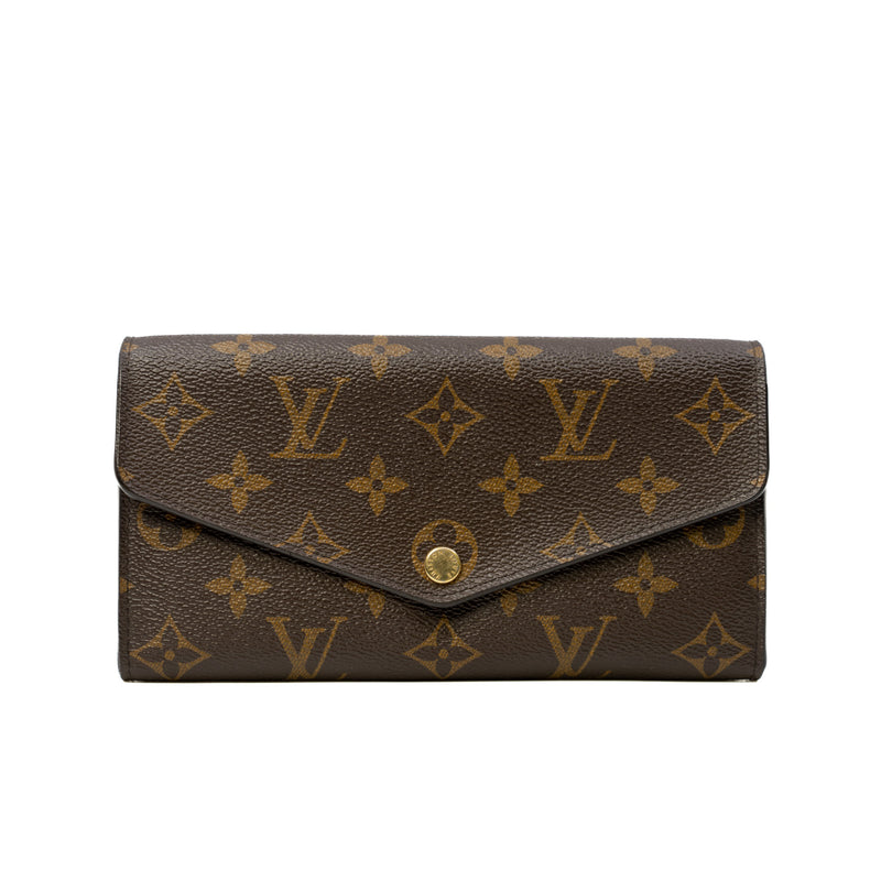 Sarah Wallet Monogram Canvas Rose Ballerine GHW - L'UXE LINK
