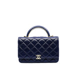 thumbnail woc with top handle in navy lambskin ghw #CA75XXXX