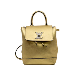 lockme in gold leather mini backpack