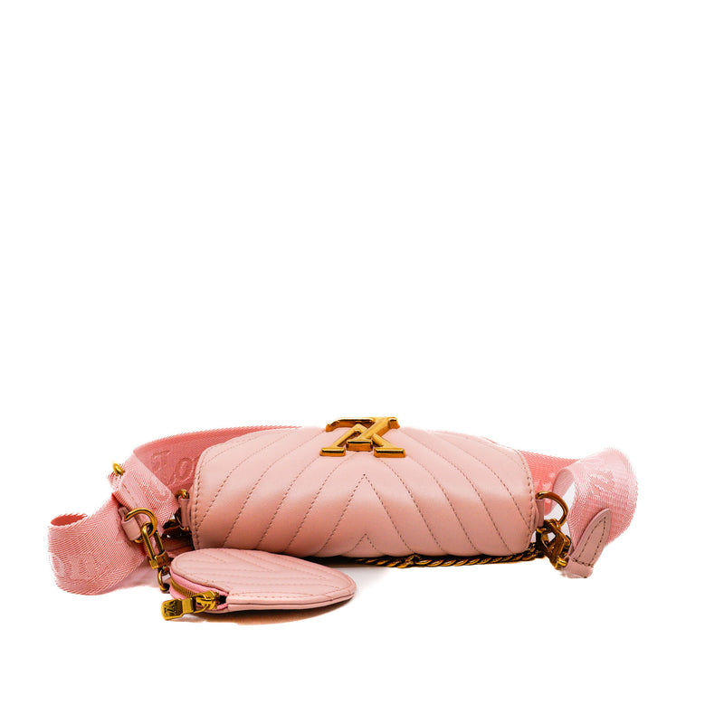 New Wave Multi-Pochette Pink Leather Crossbody Bag