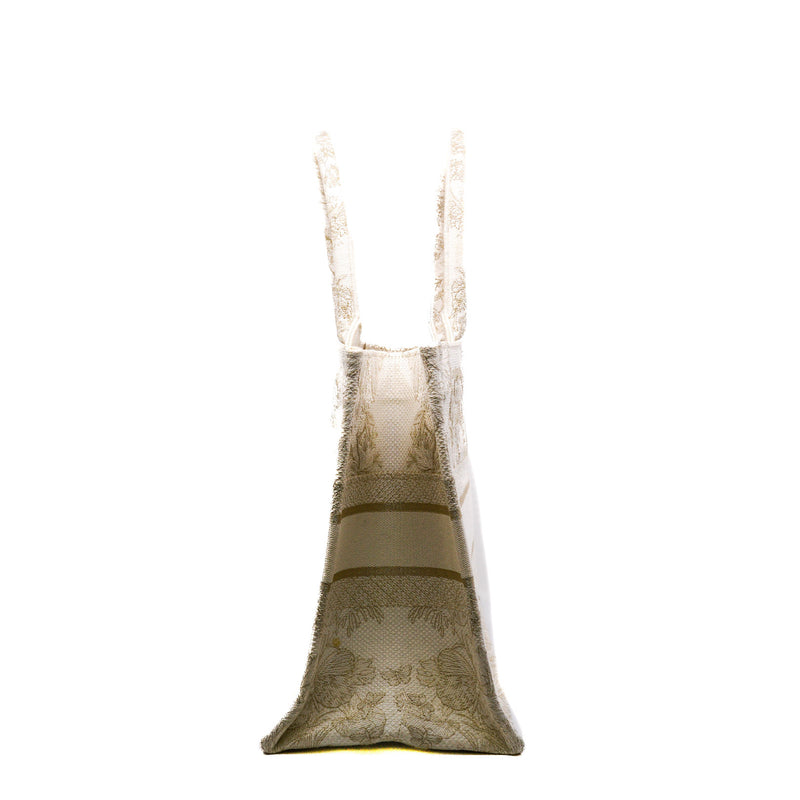 White Butterfly Medium Dior Book Tote - L'UXE LINK