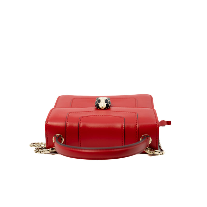 Small Serpenti Forever Top Handle Red Calfskin Handbag GHW - L'UXE LINK